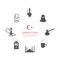 Turkey travel symbols. Vector Royalty Free Stock Photo