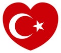 Turkey Turkish Turkiye Flag Heart Concept