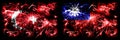 Turkey, Turkish vs Taiwan, Taiwanese New Year celebration sparkling fireworks flags concept background. Combination of two