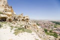 Turkey, Urgup. Houses - cave into the rocks in the old city on a new city Royalty Free Stock Photo