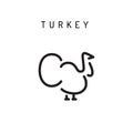 Turkey vector icon Royalty Free Stock Photo