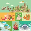 Turkey vector vacations illustration. Retro design. Welcome to Turkey. Istanbul Royalty Free Stock Photo