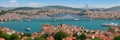 Turkey, a view of the Bosphorus Strait and its famous bridges connecting the two parts of Istanbul