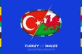 Turkey vs Wales icon for European football tournament qualification, group D