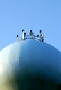 Turkey Vultures on Water Tower Royalty Free Stock Photo