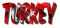 Turkey Word With Flag Texture