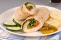 A turkey wrap with cheese Royalty Free Stock Photo