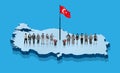 Turkish activist secular voters and muslim rightists are voting for Turkey election Royalty Free Stock Photo