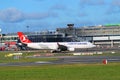 Turkish Airline Airplane landing At Dublin Airport Royalty Free Stock Photo