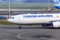 Turkish Airlines Airbus A330 at Schiphol Royalty Free Stock Photo