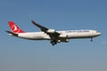 Turkish Airlines Airbus A340-300 Royalty Free Stock Photo