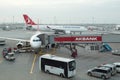 Turkish Airlines Airplanes boarding at Istanbul Ataturk Airport