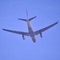 Turkish airlines approaching at Ahmedabad airport Royalty Free Stock Photo