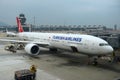 Turkish Airlines Boeing 777-300 at Hong Kong Airport Royalty Free Stock Photo