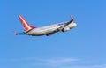 Turkish Airlines Boeing 737-800 leaving Riga Royalty Free Stock Photo