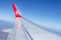 Turkish Airlines Boeing 737-800 left winglet Royalty Free Stock Photo