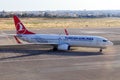 Turkish Airlines Boeing 737 at Malta Royalty Free Stock Photo