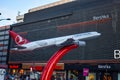 Turkish Airlines commercial in Unirii Square, near Unirii Shoping Center - Bucharest, Romania 20.05.2019