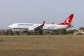 Turkish Airlines 737 MAX 9 on finals Royalty Free Stock Photo