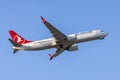Turkish Airlines 737 MAX 8 taking off Royalty Free Stock Photo