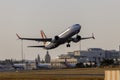 Turkish Airlines 737 MAX 8 taking off Royalty Free Stock Photo