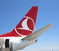 Turkish Airlines Tail and logo Royalty Free Stock Photo