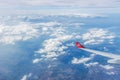 Turkish airplane wing in blue sky
