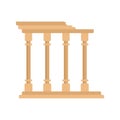 Turkish ancient columns icon flat isolated vector