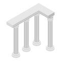 Turkish ancient columns icon, isometric style