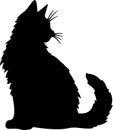 Turkish Angora Cat Black Silhouette Generative Ai