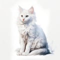 Turkish Angora Cat Illustration