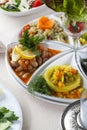 Turkish traditional appetizers on white dish Royalty Free Stock Photo