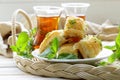 Turkish arabic dessert - baklava with honey and pistachios