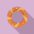 Turkish bagel icon, flat style