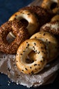Turkish Bagel Kandil Simidi. Simit with Sesame Seeds Royalty Free Stock Photo