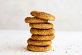 Turkish Bagel Kandil simit stack of pastry. sesame bagel on a white background