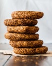Turkish Bagel Kandil simiti stack of pastry Royalty Free Stock Photo