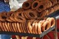 Turkish bagel, simit, at street, fresh healthy