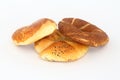 Turkish bagels.  Simit,pogaca and acma  on white background Royalty Free Stock Photo