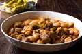 Turkish Baked Beans with Pickle / Etli Kuru Fasulye. Royalty Free Stock Photo