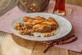 Turkish baklava, kalburabasti and tea on ramadan