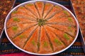 Turkish baklava with piastachio on the bazaar Royalty Free Stock Photo