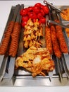 Turkish barbecue with garnish and sauce Royalty Free Stock Photo