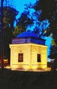 Turkish bath from ancient time on Belgrade Fortress - Kalemegdan. Sunset. Blue hour