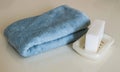 Turkish bath and bath materials, bath towel and turkish soap, take a bath, make a bath to relax, take a shower, Royalty Free Stock Photo