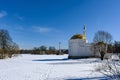 Turkish bath and Chesme Column in the Catherine park in Pushkin, St.Petersburg, Russia.