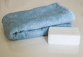 Turkish bath and bath materials, bath towel and turkish soap, take a bath, make a bath to relax, take a shower, Royalty Free Stock Photo