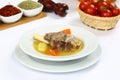 Turkish bony lamb soup with carrot