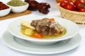 Turkish bony lamb soup with carrot