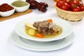 Turkish bony lamb soup with carrot